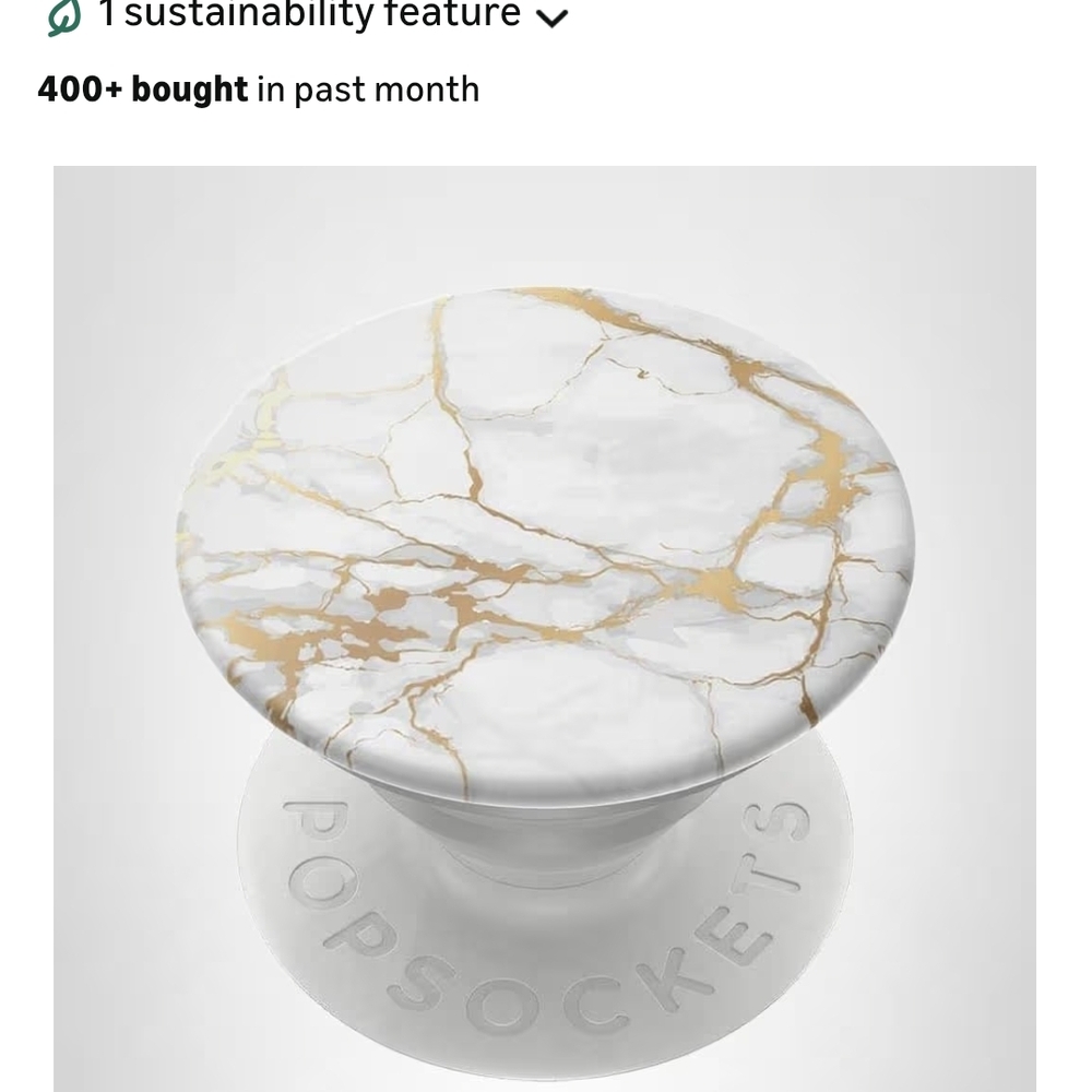Gold lutz white marble popsocket expanding phone pop grip